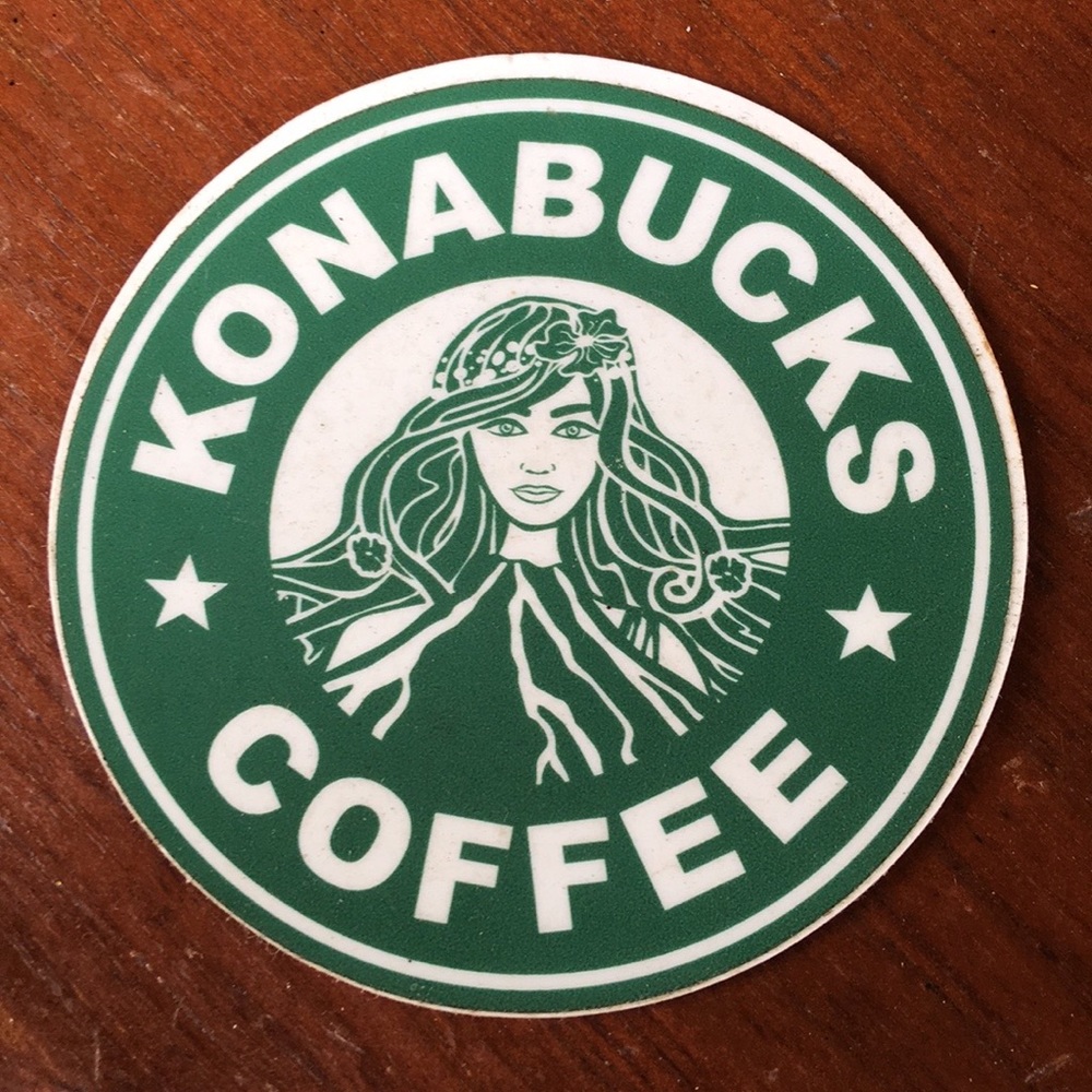 Kona coffee sticker